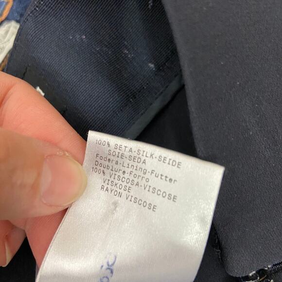 Giorgio Armani Dark NAVY BLUE 100% Silk Trouser Pants - Picture 8 of 8